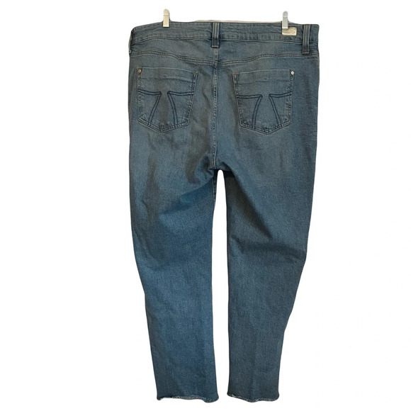 7 Seven Marilyn Boyfriend High Rise Hem Denim Blue Jeans Size 16 16W - Picture 3 of 11